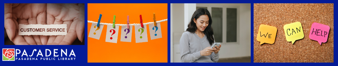 Pasadena Public Library: Ask Us! banner